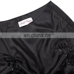 Belle Poque Women's Vintage Retro Gothic Victorian Style N/T Taffeta Long Black Ruched Skirt BP000208-1 thumbnail-3