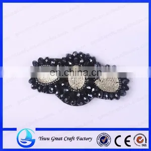 Manufacturers Wholesale All Kinds of Novel Shoes Flower Accessories Black Beaded Shoes Flower Manually thumbnail-1