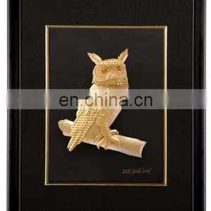 Special Designed Owl 3D Gold Foil Die Cut Frame Picture Best for Home Decoration or Gift thumbnail-1