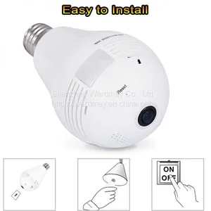 Wdm Security 360 Panoramic Camera 3.0MP Resolution Smart Home WiFi Lighting Bulb IP Camera thumbnail-2