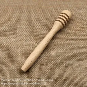 Wooden Honey Dippers,Made of Beech Wood thumbnail-1