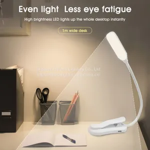 Portable Desk Reading Light Rechargeable Flexible Clip On Book Lights for Home Office Dorm Night Light thumbnail-1