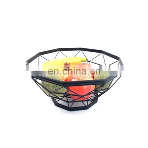 Wholesale Simple Black Storage Modern Bowl Classy Fruit Basket For Dinning Table thumbnail-4
