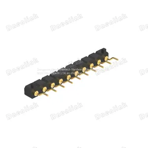 Dnenlink 3.00mm Pitch Single Row H2.5mm Plane Contact Right Angle Female Header SMT Type PogoPin Header With Peg thumbnail-4