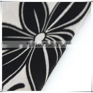 100%polyester Flower Pattern Flocked Shiny Velvet Fabric thumbnail-2