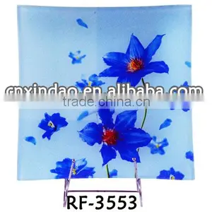 Hot Sale Sqaure Shape Promotional China Made Personalized Glass Charger Plate thumbnail-1