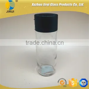250ml Glass Water Bottle With Black Cap thumbnail-1