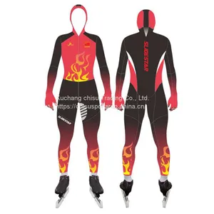 Custom Half Cut Resistant Short Track Speed Skating Suits Custom Waterproof Ice Speed Skating Suits Custom Design Zipper Closure thumbnail-2