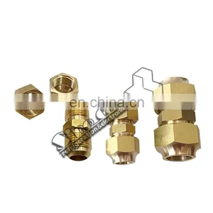 HVAC Air Conditioner Nut Fitting Coupling Connector Adapter Copper Refrigeration Forged Flare Brass Flare Union thumbnail-1