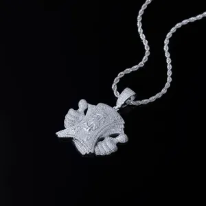 Unisex High Quality D VVS Moissanite Hang Hip Hop Pendant For Women Men's Real 925 Silver Iced Out Hip Hop Jewelry Gifts thumbnail-3