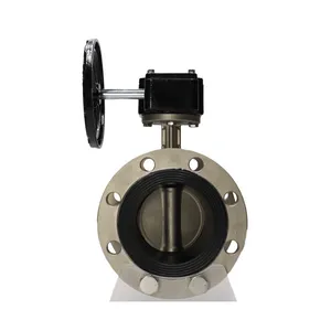 Manufacturer Direct Sales Stainless Steel Turbine Butterfly Valve Flange Type Soft Seal Butterfly Valve thumbnail-1