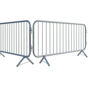 HT-FENCE Temporary Pedestrian Heavy Duty Crowd Control Steel Barricade Crowd Control Barriers Metal Interlocking Barricade thumbnail-5