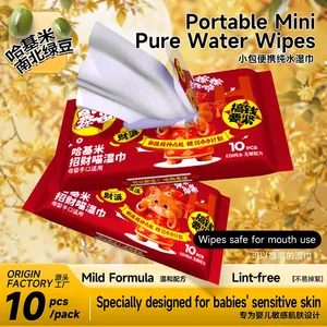 80 Count Large Pack Pure Water Baby Wet Wipes, Alcohol-Free Extra Thick Non-Woven Fabric, Hypoallergenic Hand & Mouth Cleaning Wipes for Home Use thumbnail-1