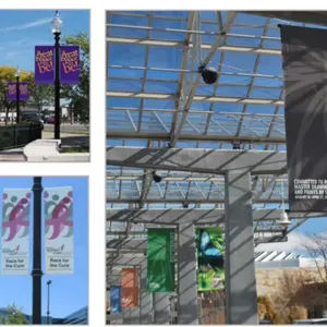Customize Roadside Advertising Street Light Pole Banner Hardware Kit Double Sided Hanging Vinyl Eco-Friendly Flag Bracket Holder Arm thumbnail-4
