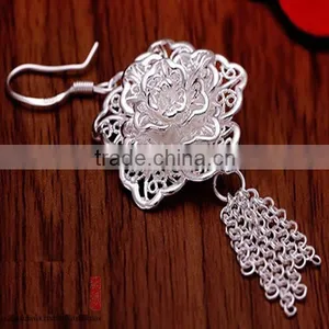Wholesale 2015 Fashion Jewelry 925 Sterling Silver Flower Earrings Quality Choice thumbnail-2