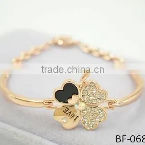 2015 Wholesale Cheapest Gold Plated Artificial Flower Bracelet Fashion Women Jewelry Quality Choice thumbnail-1