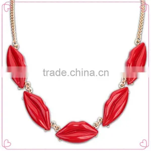 Newest Exaggerate High Quality Alloy Sexy Lip Necklace Europe and America Jewelry Wholesale thumbnail-1