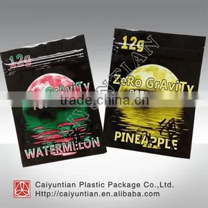 Zero Gravity Three Sides Zipper Pouch Bag/ High Quality Clean Package Bag for Herbal Incense thumbnail-1