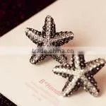 Starfish Earrings Rhinestone Starfish Earrings Trendy Beach Earring thumbnail-1