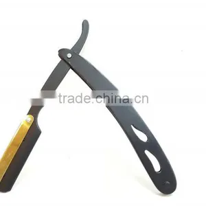 BLACK STRAIGHT RAZOR WITH GOLD LOCK thumbnail-1
