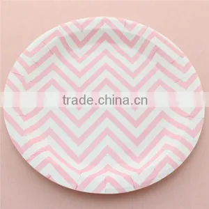 Party Products Supply 9 Inch Chevron Paper Plate Paper Dish 6 Colours thumbnail-5