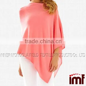 Women's 100% Cashmere Crew Neck Draped Poncho Quality Choice thumbnail-1