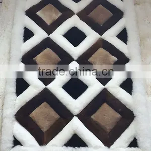 ALPACA FUR RUG - GEOMETRIC DESIGN - 5 thumbnail-1