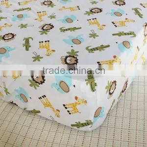 100% Cotton Printed Baby Crib Fitted Sheet thumbnail-5