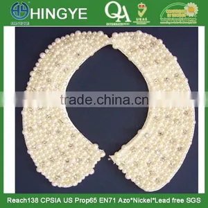 New Arrive Satin Fabric With Pearl Beads Detachable Collar -- H1412062 thumbnail-1