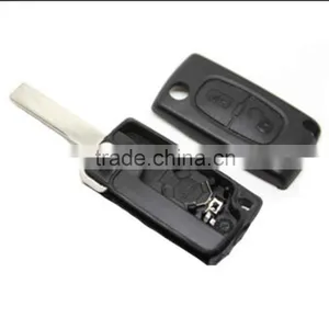 Uncut Blade Folding Remote Key Case Shell Replacement for CITROEN C3 2 BUTTON Flip Switchblade Key Protection Cover thumbnail-1