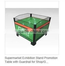 Supermarket Exhibition Stand Promotion Table With Guardrail for Shop/Grocery/Retail thumbnail-1