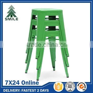 Wholesale Cheap White Red Green Stackable Metal Stools for Sale thumbnail-1
