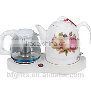 Enamel Kettle Set/ Ceramic LED Electric Kettle/ White High Quality Teapot Set/ 2015 New Design thumbnail-4