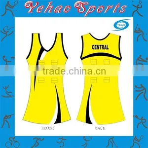 Yellow Color Beautiful Netball Dress Professional Manufacturer thumbnail-1