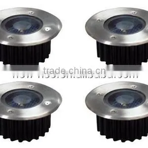 Bright White LED Solar Powered Garden Deck Light -- Round thumbnail-3