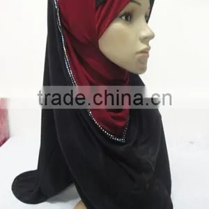 H287 New Style Two Tone Hoody Shawl,fashion Muslim Hijab thumbnail-1