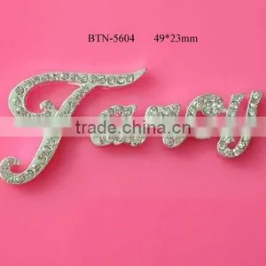Hot Selling Factory Price Letter Fancy Rhinestone Button in Stock (btn-5604) thumbnail-1