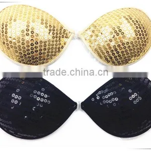 Fashionable Ladies Golden Spangle Push up Bra thumbnail-6