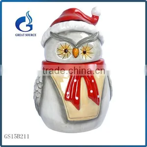 Cheap Ceramic Owl Christmas Gift Cookie Jars thumbnail-1