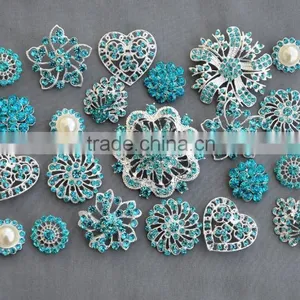 Rhinestone Button Brooch Embellishment Pearl Crystal Wedding Brooch Bouquet Cake Hair Comb Clip Large Assorted Decoration thumbnail-3