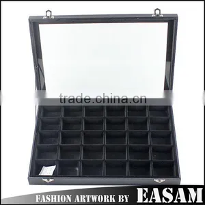 30 Cell Glass Lid Luxury Nail Art Decoration Display /jewelly Storage Box thumbnail-1
