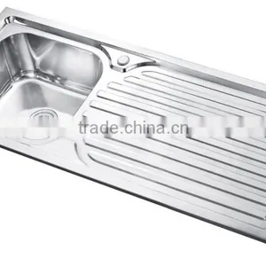 SC-129 China Supplier Most Hotsale Single Bowl Stainless Steel Sink With Drain Board thumbnail-5