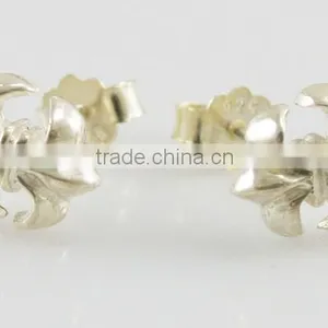 925 Sterling Silver Fleur de Lis Earrings Classic Fashion S925-fleur de Lis Earrings thumbnail-1