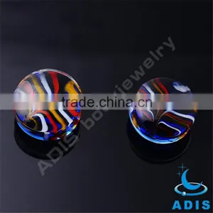 Custom Grain Glass Ear Plugs Tunnel Piercing thumbnail-3