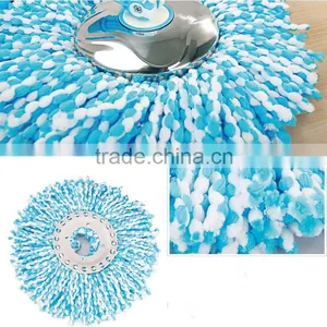 High Quality Floor Cleaning Spin Washable Microfiber Round Mop Heads thumbnail-2