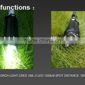 the Most Powerful Police Flashlight,XML 2 LED 10W,1200LUMEN,3PCS ICR26650 RECHARGEABLE BATTERY,5000MAH.IP65 Waterproof thumbnail-1