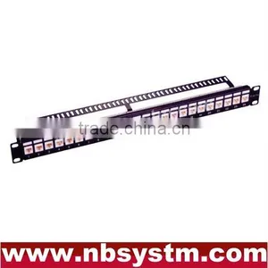 24 Port UTP Cat.5e Cat.6 Patch Panel With Back Bar 19" 1U, With 24pcs UTP Cat5e Keystone Jacks thumbnail-1