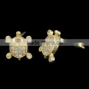 Fancy Rhinestone Turtle Earrings For Girls thumbnail-1