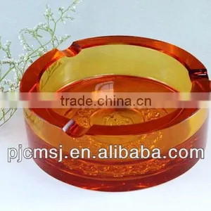 Beautiful Amber Color Crystal Ashtray for Office Decration thumbnail-1