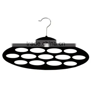 Oval Circles Velvet Flocked Scarf Hanger Organizer thumbnail-1
